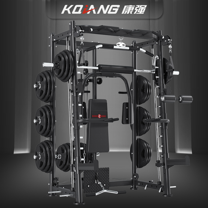 康強(qiáng)史密斯機(jī)BK-3000B龍門架深蹲架臥舉床小飛鳥(niǎo)綜合訓(xùn)練器健身器材 3000B黑+3018訓(xùn)練凳+80KG杠鈴片+2.2米桿